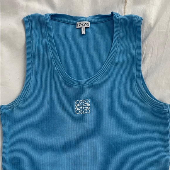 Loewe Sky Blue Ribbed Tank Top - Picture 1 of 8